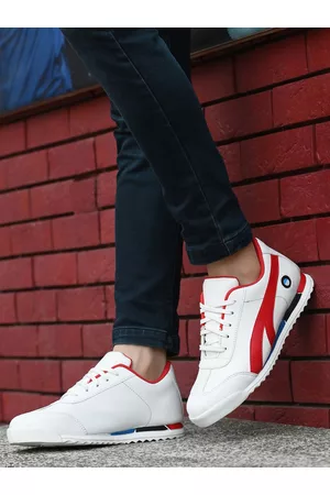 mactree men colourblocked pu sneakers
