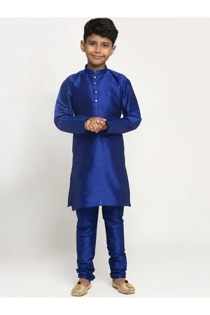 Kraft Boys Blue Dupion Silk Kurta with Pyjamas