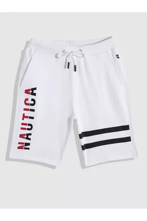 Nautica Boys Brand Logo Print & Striped Pure Cotton Shorts