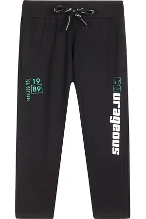 CANTABIL Boys Typography Printed Mid-Rise Track Pants