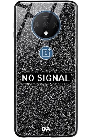 DailyObjects Black & White No Signal Printed OnePlus 7T Glass Case