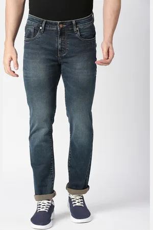 DRAGON HILL Men Clean Look Slim Fit Low-Rise Light Fade Jeans
