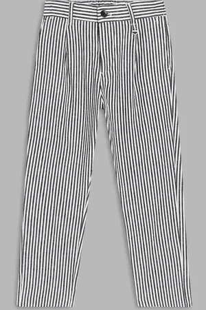 Antony Morato Boys Striped Mid-Rise Linen Cotton Trousers