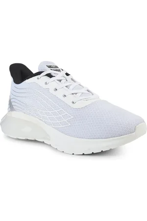 JQR Men PIPE White Lace Up Mid-Top Mesh Running Sports Shoes