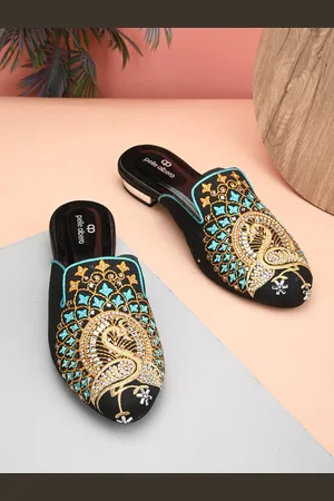 Pelle Albero Women Pointed Toe Embellished Mules