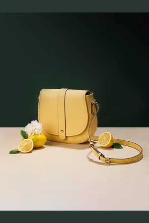 MAI SOLI Women Yellow Textured Genuine Leather Madonna Sling Bag