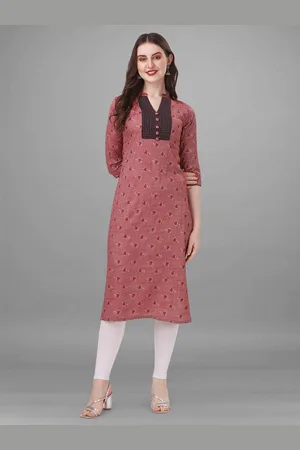 BAPS Mandarin Collar Floral Printed Pure Cotton Kurta