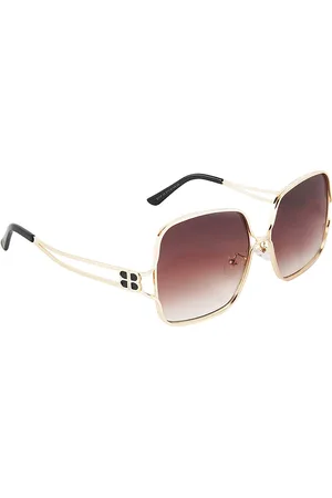 Giordano Women Brown Lens & Gold-Toned Round Sunglasses with Polarised Lens