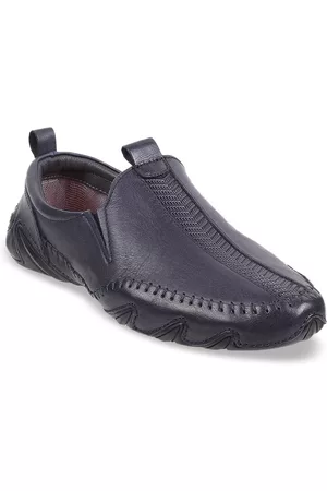 Metro Men Textured Leather Loafers