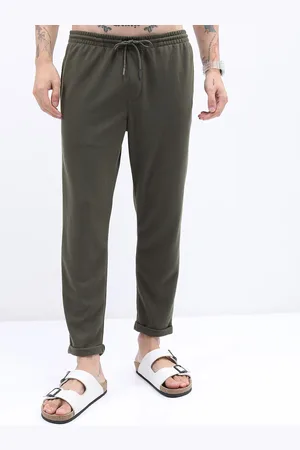 Ketch Men Horizontal Striped Cotton Track Pants