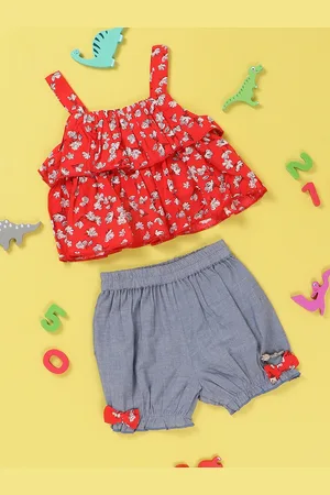 Nauti Nati Girls Floral Printed Top with Shorts Set