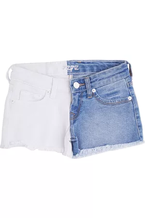Pepe Jeans Girls Mid-Rise Colourblocked Cotton Denim Shorts