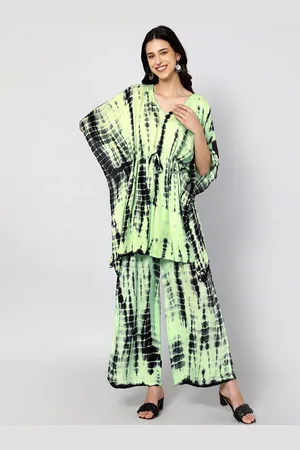 Aditi Wasan Tie & Dye Abstract Printed Kaftan & Palazzo