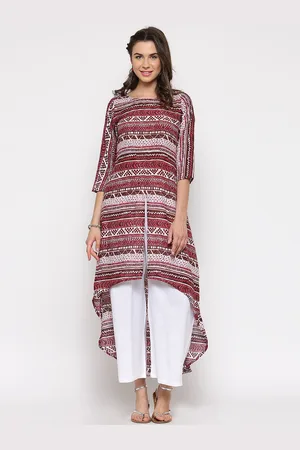 Sera Women Maroon Printed A-Line Kurta