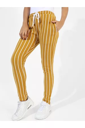 Campus Women Striped Cotton Dry Fit Track Pant
