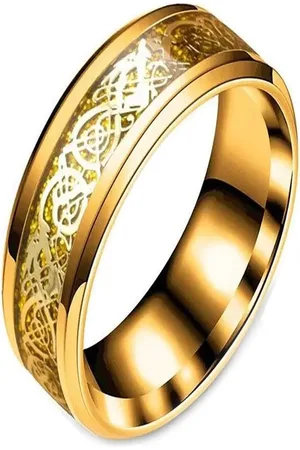 University Men Gold-Plated Celtic Dragon Finger Ring