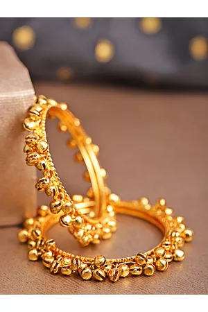 Priyaasi Set Of 2 Gold-Plated Handcrafted Gunghroo Bangles