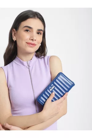 KLEIO Women Quilted PU Leather Zip Around Wallet