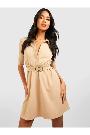 Boohoo A-Line Mini Dress with Belt