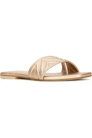 Bata Textured Open Toe Flats