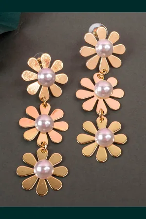 Jewelz Gold-Plated Contemporary Drop Earrings