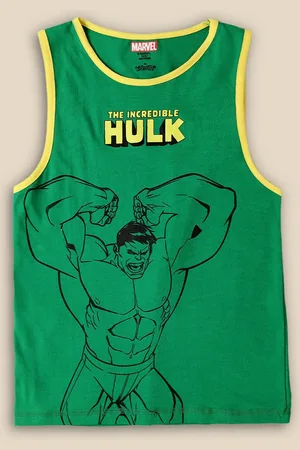 Kidsville Boys Hulk Printed Sleeveless Pure Cotton T-shirt