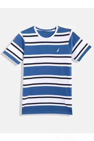 Nautica Boys Striped Pure Cotton T-shirt
