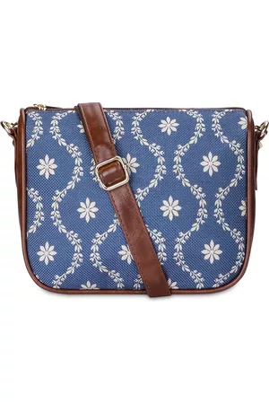 THE CLOWNFISH Garnet Floral Printed Structured Sling Bag