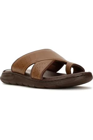 Scholl Men Leather Slip-On Comfort Sandals