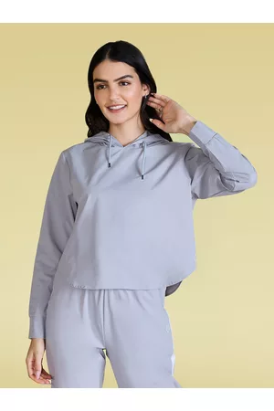 KICA Women Grey Lightweight Crop Outdoor Sporty Jacket