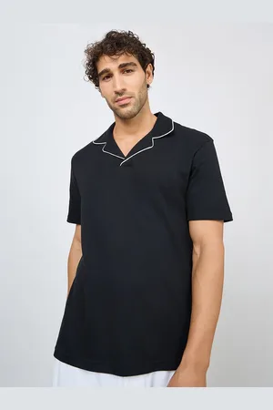 Styli Men Pure Cotton Polo Collar Interlock Knit -shirt