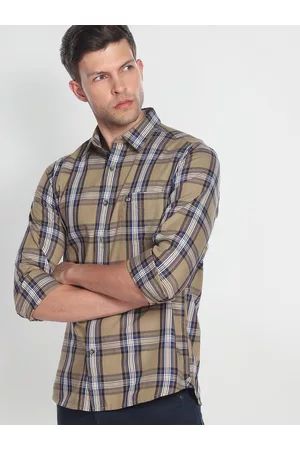 Arrow Men Pure Cotton Manhattan Slim Fit Tartan Checks Casual Shirt