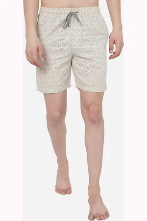 JADE BLUE Men Printed Mid-Rise Slim Fit Lounge Shorts