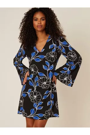 Dorothy Perkins Floral Print Flared Sleeves A-Line Mini Dress