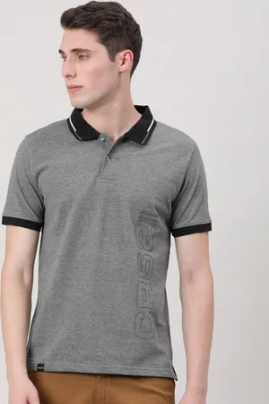 Crocodile Typography Printed Polo Collar Cotton Slim Fit T-shirt