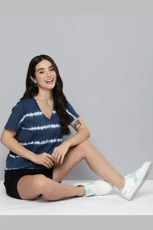 Mast & Harbour V-Neck Pure Cotton Tie and Dye T-shirt
