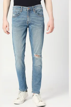 LOVEGEN Men Mildly Distressed Whiskers Light Fade Skinny Fit Stretchable Jeans