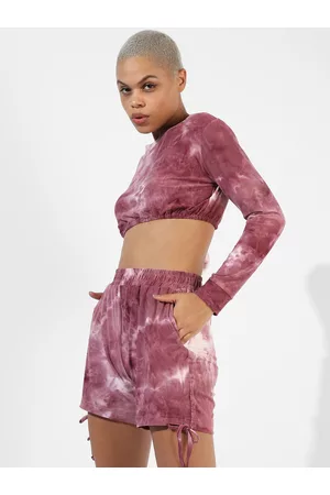Campus Dyed Pure Cotton Top And Shorts Co-Ords