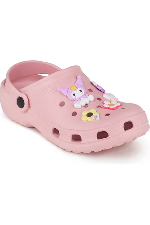 CASSIEY Women Pink & Purple Embellished Croslite Clogs