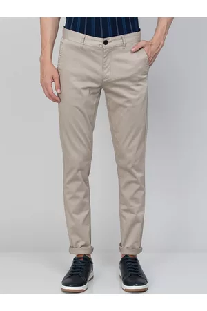 Lifestyle Men Slim Fit Mid-Rise Cotton Trousers