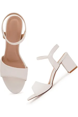 STYLE SHOES Textured Open Toe Block Heels