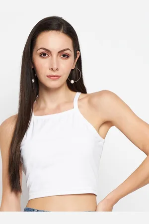 BRINN Shoulder Straps Fitted Crop Top