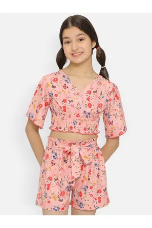 Natilene Girls Printed Top with Shorts