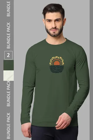 bullmer Pack of 2 Typography Printed Long Sleeves Hooded T-shirts