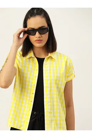 Kook N Keech Yellow Checked Cotton Top