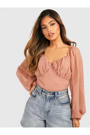 Boohoo Sweetheart Neck Dobby Top