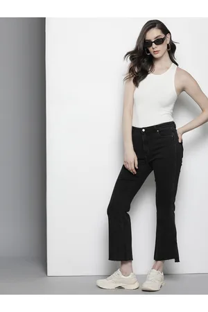Urban Revivo Women Flared Frayed Jeans