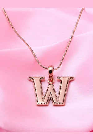 ESTELE Women Rose Gold-Plated W Shaped Pendant With Chain