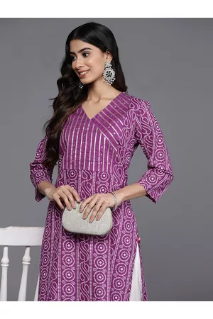 Varanga Bandhani Printed Gotta Patti Pure Cotton Kurta