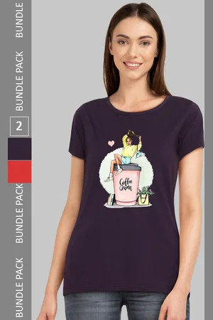 Chozi Pack Of 2 Printed Bio Finish Running Cotton T-shirt